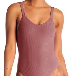 Vitamin A Mauve Ribbed One Piece Leah Swimsuit
